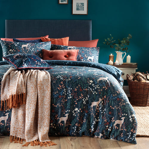 furn. Richmond Botanical Woodland Duvet Cover Set in Midnight Blue