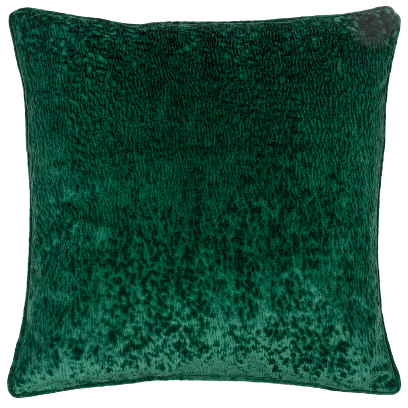 Paoletti Ripple Plush Velvet Cushion Cover in Emerald