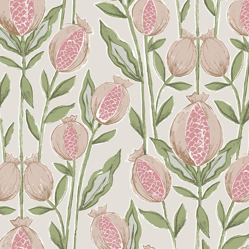 Voyage Maison Rithani Printed Cotton Fabric in Blush Cream