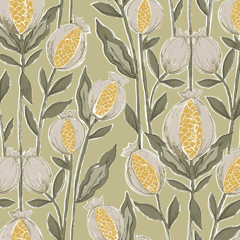 Voyage Maison Rithani Printed Cotton Fabric in Pistachio