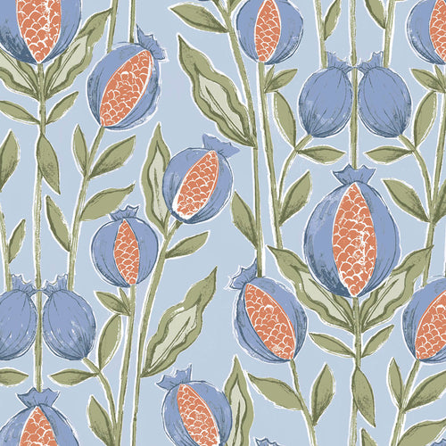 Voyage Maison Rithani Printed Cotton Fabric in Tide