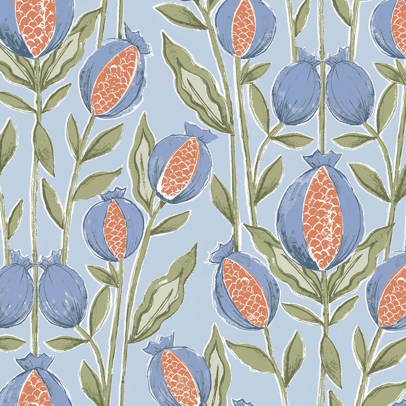 Voyage Maison Rithani Printed Cotton Fabric in Tide