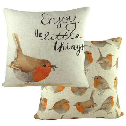 Evans Lichfield Robin Printed Cushion Cover in Orange