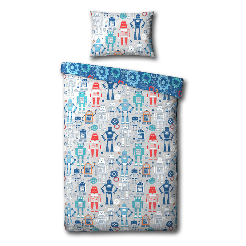 little furn. Robot Duvet Cover Set in Blue