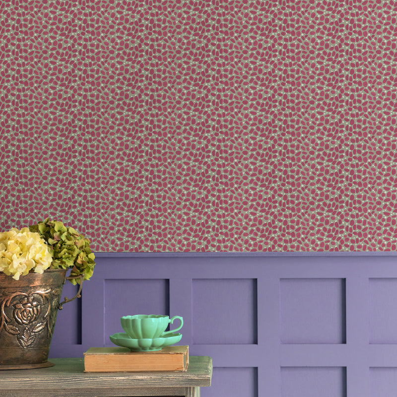 Voyage Maison Roro 1.4m Wide Width Wallpaper in Raspberry