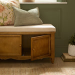 Plain Beige Furniture - Rosalie Wooden Bench Oak Voyage Maison