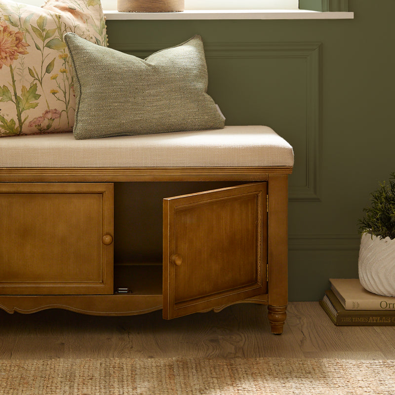 Plain Beige Furniture - Rosalie Wooden Bench Oak Voyage Maison