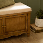 Plain Beige Furniture - Rosalie Wooden Bench Oak Voyage Maison