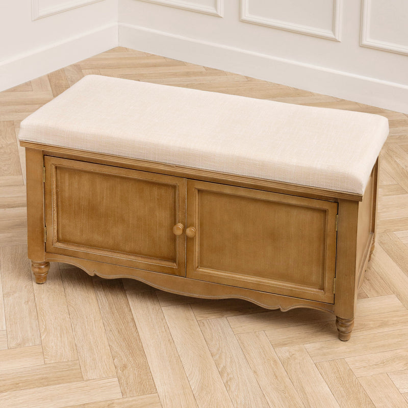 Plain Beige Furniture - Rosalie Wooden Bench Oak Voyage Maison