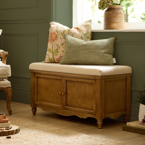 Plain Beige Furniture - Rosalie Wooden Bench Oak Voyage Maison