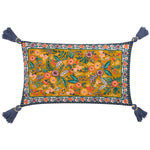 Wylder Rosa Floral Tasselled Cushion Cover in Navy/Gold