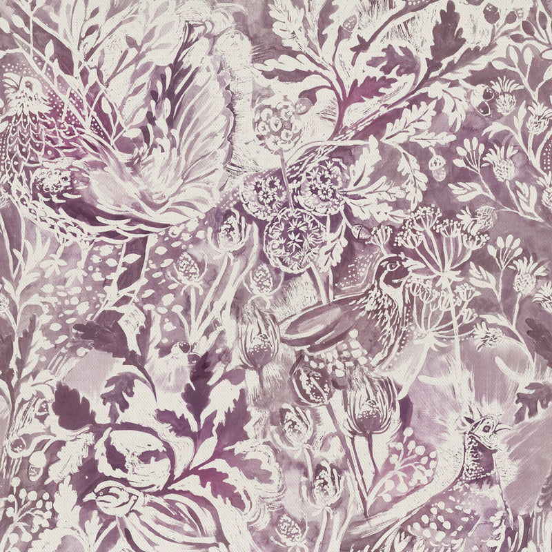 Rothesay Printed Fabric Sample Swatch Damson