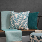 Floral Blue Cushions - Rowan Printed Cushion Cover Aqua Additions