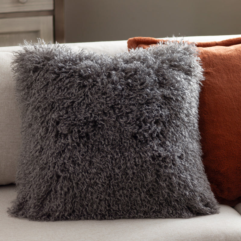 Rowan Faux Fur Cushion Grey