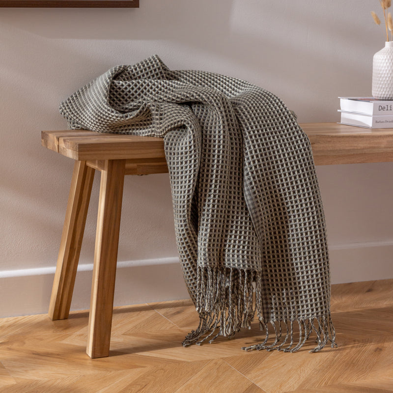 Rowan Waffle Throw Charcoal