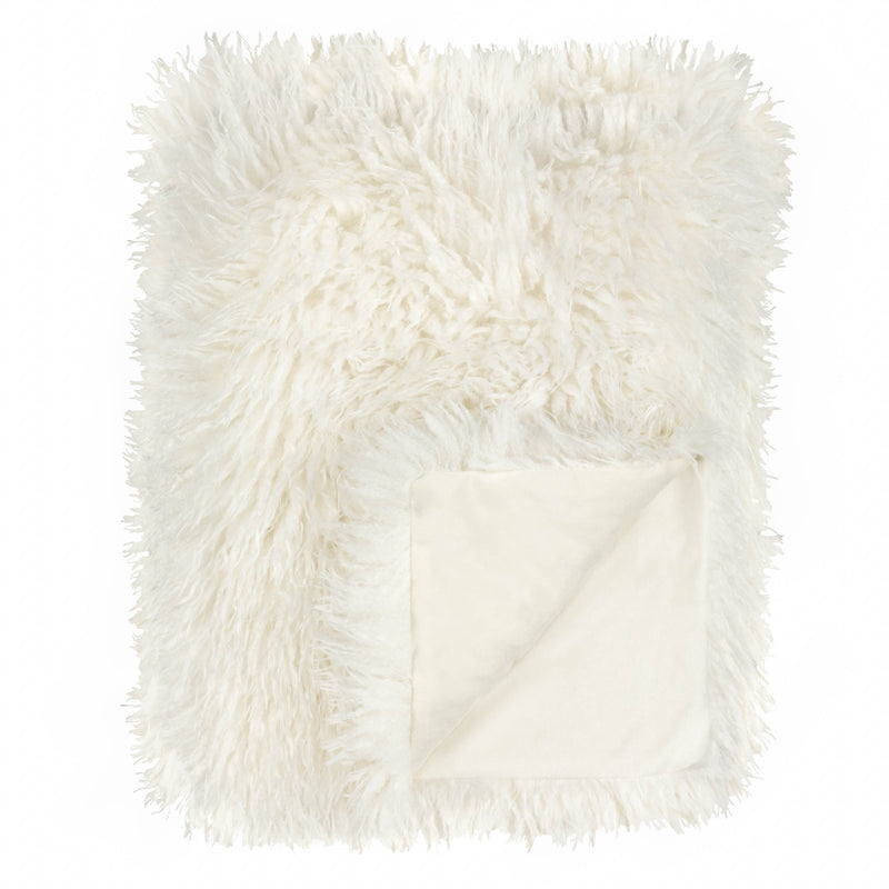 Rowan Faux Fur Throw Ecru