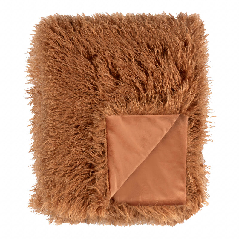 Rowan Faux Fur Throw Ginger