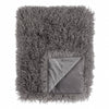 Plain Grey Throws  - Rowan Faux Fur  Throw Grey Furn