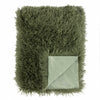 Plain Green Throws  - Rowan Faux Fur  Throw Khaki Furn