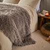 Plain Brown Throws  - Rowan Faux Fur  Throw Mocha Furn