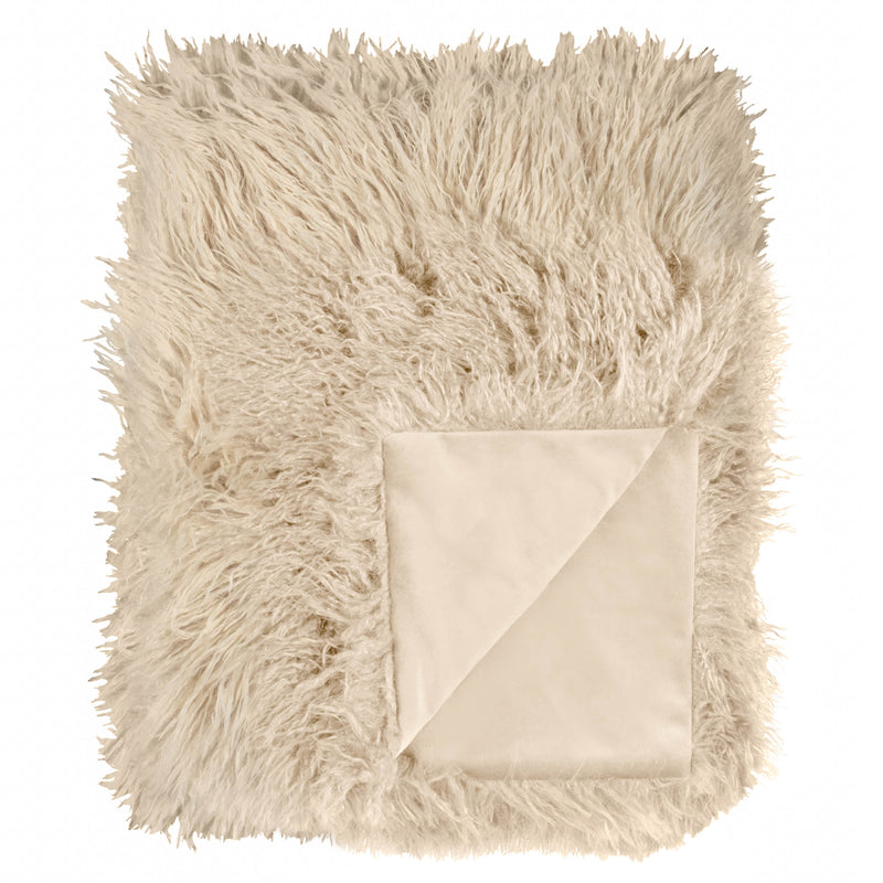 Rowan Faux Fur Throw Natural