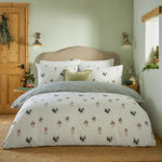 Animal Cream Bedding  - Robin's Return Brushed Cotton Duvet Cover Set Cream/Pine Wylder Nature