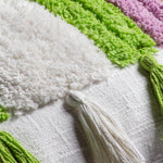 heya home Rainbow Tassels Cotton Tufted Cushion Cover in Multicolour