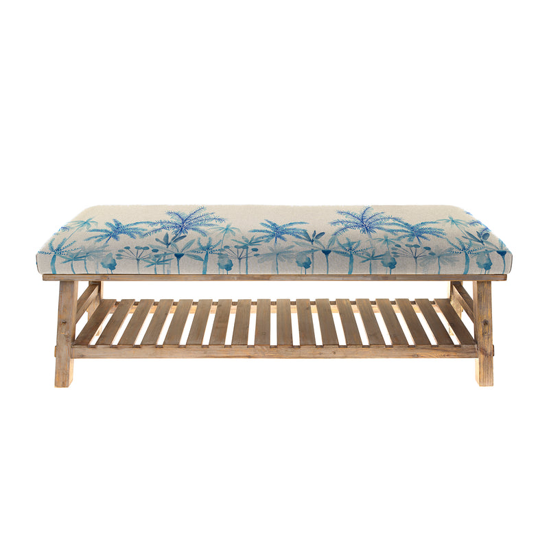 Floral Blue Furniture - Rupert  Bench Cozzo Cobalt Voyage Maison