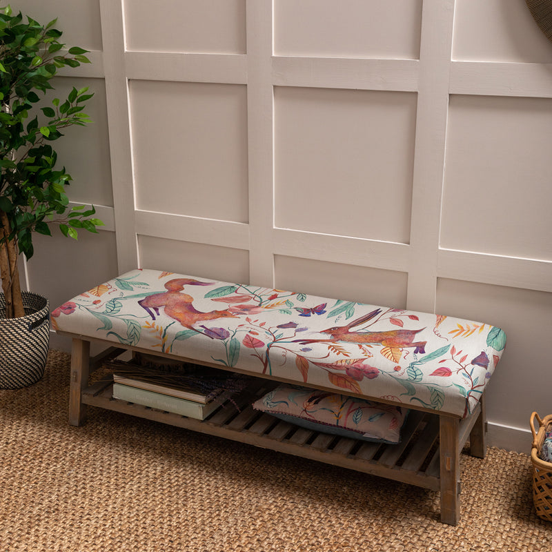 Voyage Maison Rupert Bench in Leaping Into The Fauna Linen