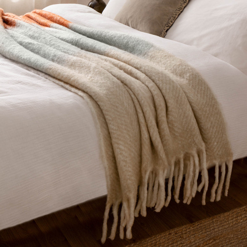 Herringbone Red Throws - Rawton Ombre  Throw Brick/Flint Yard