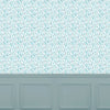 Floral Blue Wallpaper - Saana  1.4m Wide Width Wallpaper (By The Metre) Teal Voyage Maison