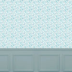 Floral Blue Wallpaper - Saana  1.4m Wide Width Wallpaper (By The Metre) Teal Voyage Maison