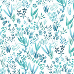 Floral Blue Wallpaper - Saana  1.4m Wide Width Wallpaper (By The Metre) Teal Voyage Maison