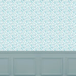 Floral Blue Wallpaper - Saana  1.4m Wide Width Wallpaper (By The Metre) Teal Voyage Maison