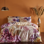 Paoletti Saffa Floral 100% Cotton Duvet Cover Set in Orange/Peony