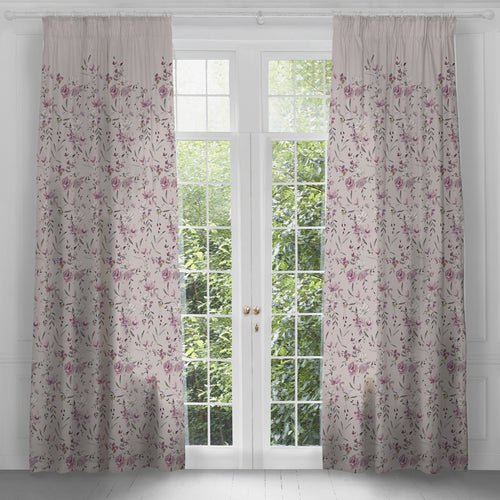 Voyage Maison Saiyuri Printed Pencil Pleat Curtains in Ironstone