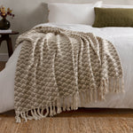 Floral Green Throws - Saku  Throw Olive Yard