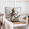 Animal Multi Cushions - Salcombe Octopus Piped Cushion Cover Multicolour Evans Lichfield