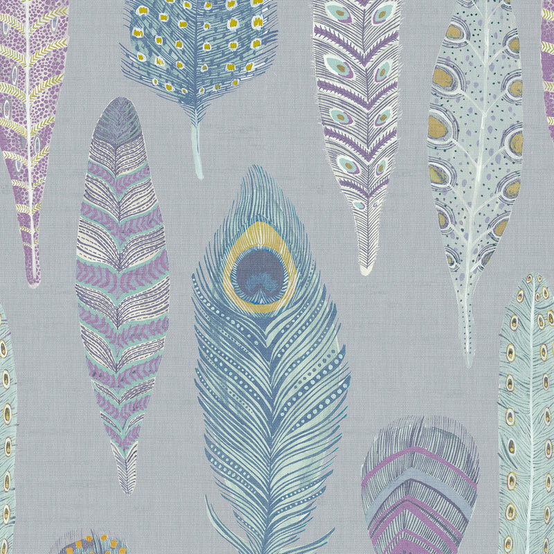 Samui Wallpaper Sample Heather/Silver