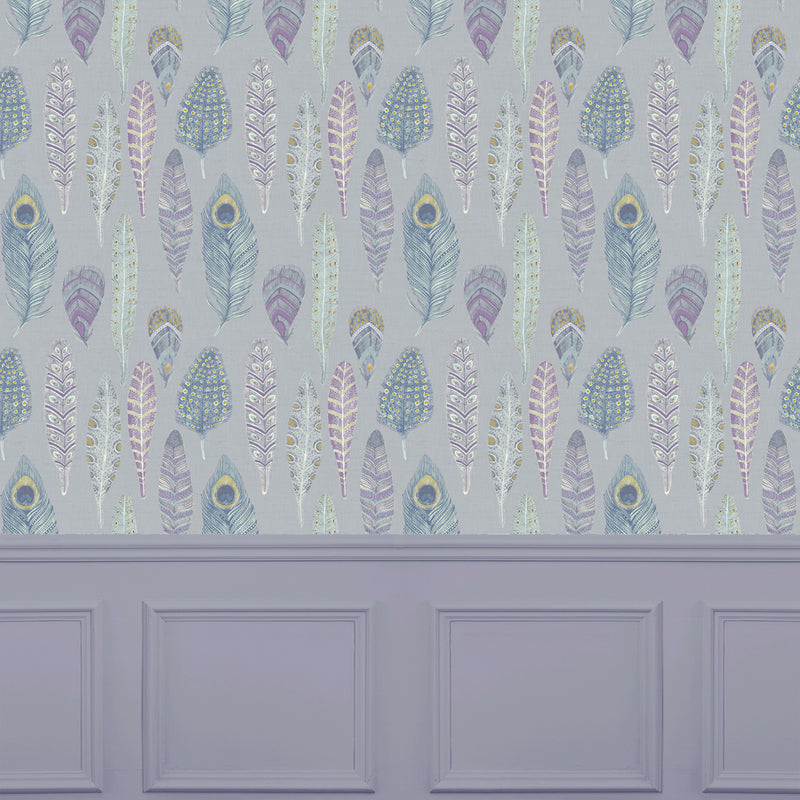 Voyage Maison Samui 1.4m Wide Width Wallpaper in Heather/Silver