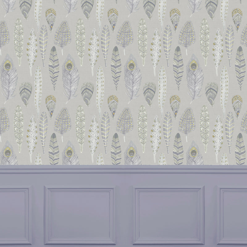 Voyage Maison Samui 1.4m Wide Width Wallpaper in Natural/Silver