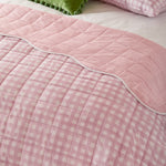 Plain Pink Bedding - Scallop Quilted Bedspread Pink Furn