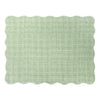 Plain Green Bedding - Scallop Quilted Bedspread Sage Furn