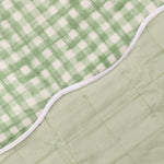 Plain Green Bedding - Scallop Quilted Bedspread Sage Furn