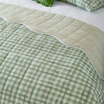 Plain Green Bedding - Scallop Quilted Bedspread Sage Furn