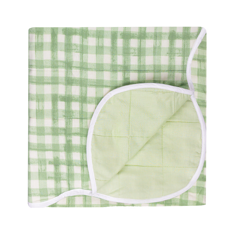 Plain Green Bedding - Scallop Quilted Bedspread Sage Furn