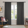  Curtains - Soft Chenille Blackout  Pencil Pleat Curtains Charcoal Furn