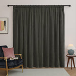  Curtains - Soft Chenille Blackout  Pencil Pleat Curtains Charcoal Furn