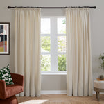  Curtains - Soft Chenille Blackout  Pencil Pleat Curtains Ecru Furn