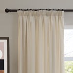  Curtains - Soft Chenille Blackout  Pencil Pleat Curtains Ecru Furn